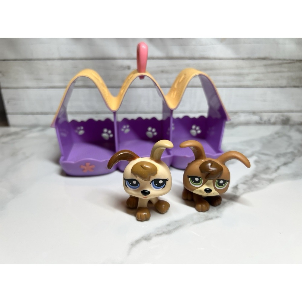 Authentic 2 Littlest Pet Shop Dog Baby Puppy‎ / LPS Petriplets